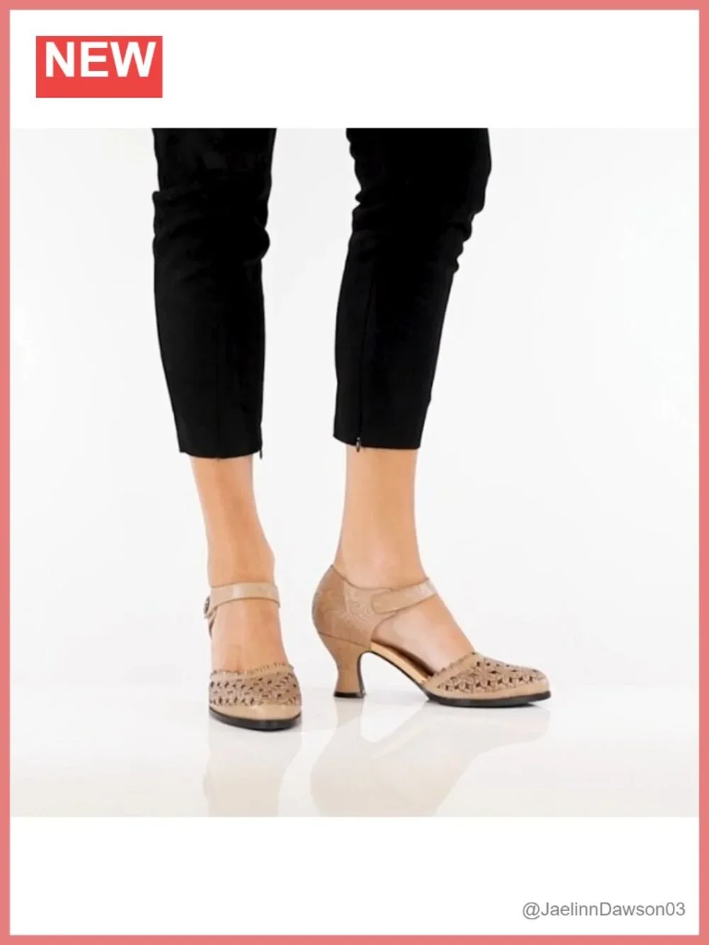 Hand Painted Leather D'Orsay Pumps with Ankle Strap